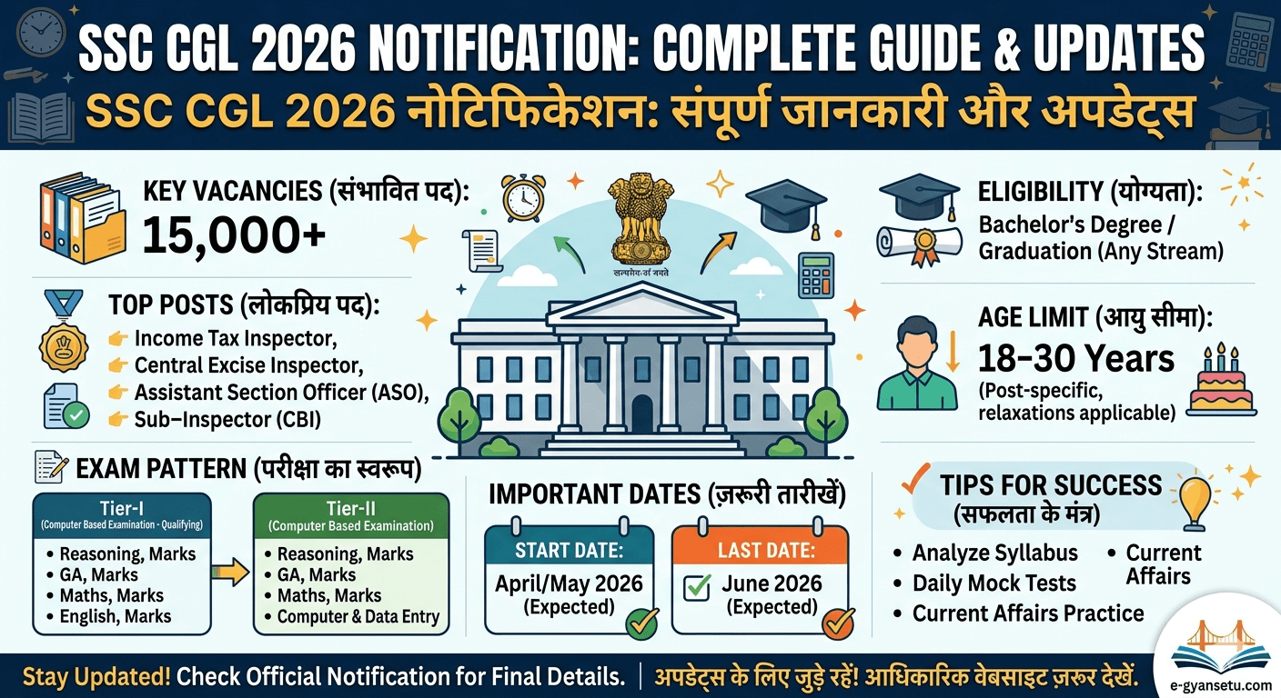 SSC CGL 2026 Notification: पदों की संख्या, योग्यता और परीक्षा तिथि की पूरी जानकारी