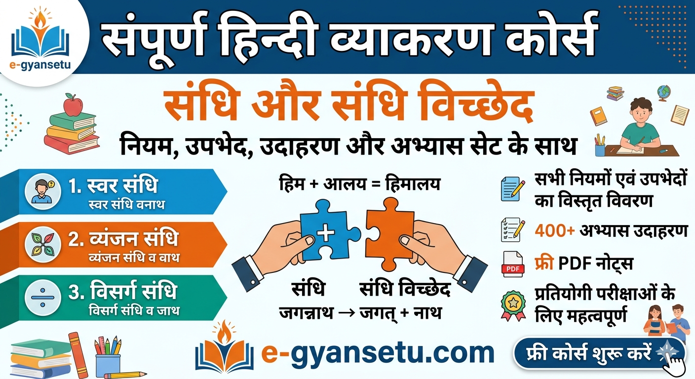 संधि और संधि विच्छेद संपूर्ण कोर्स चार्ट